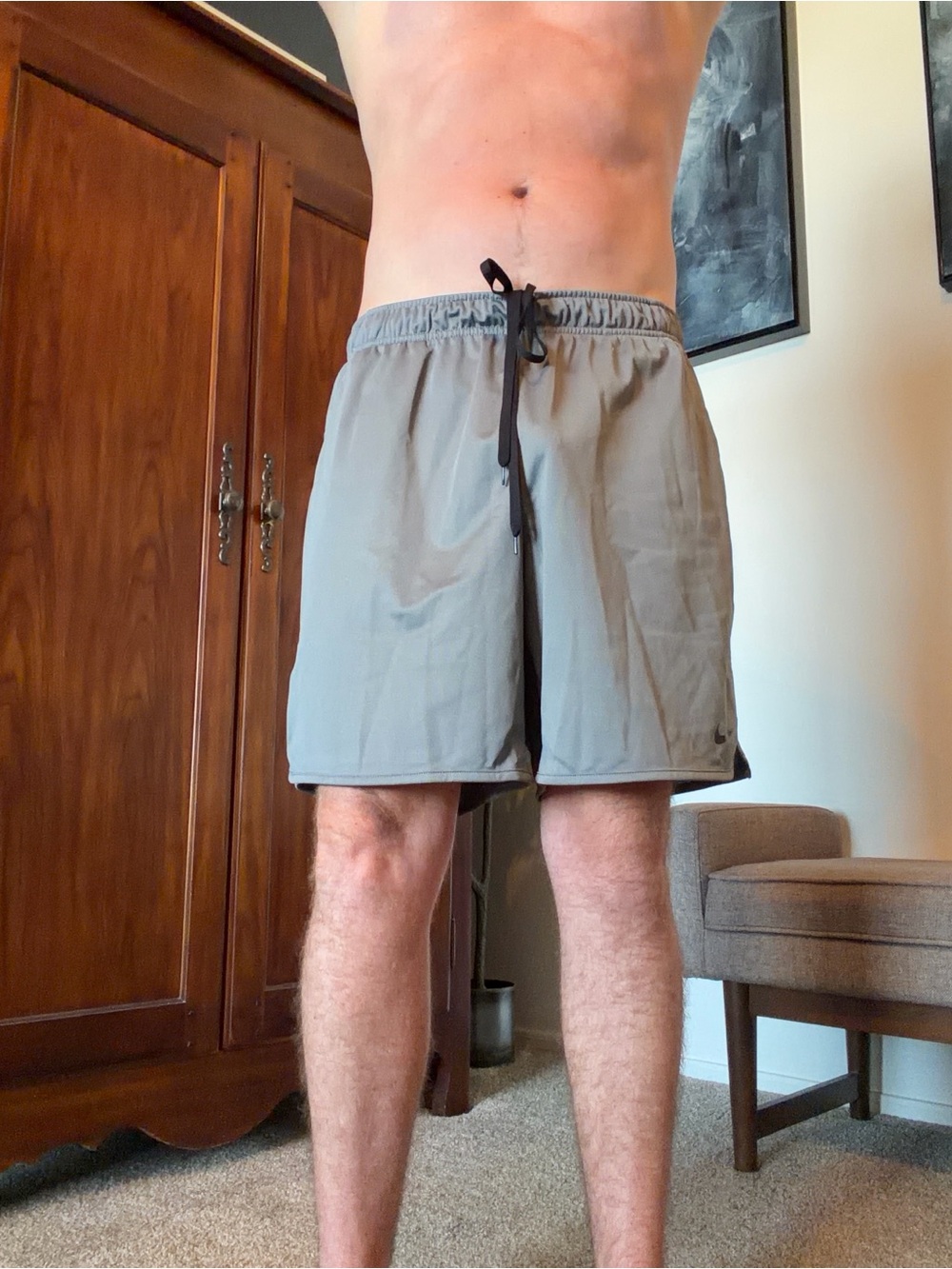 Men's Nike Grey Shorts with Drawstring